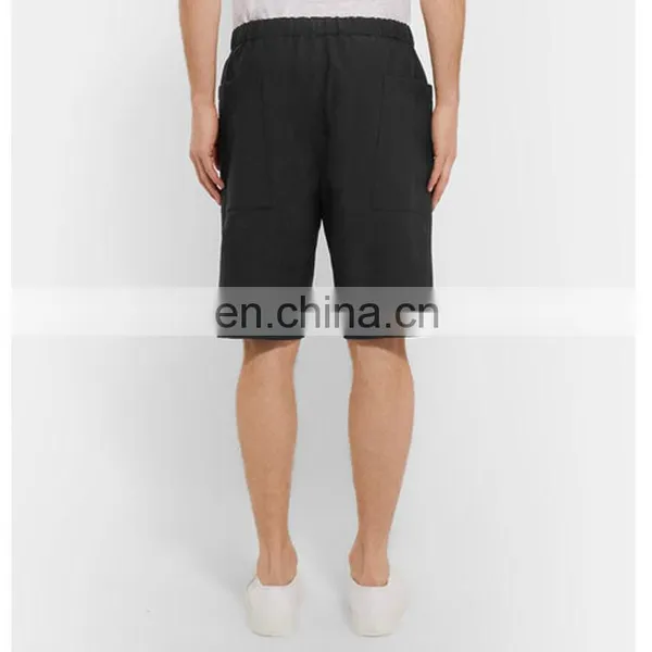 Newest Fashion Design Classic Style Danes Black Virgin Cotton Drawstring Shorts photo-2