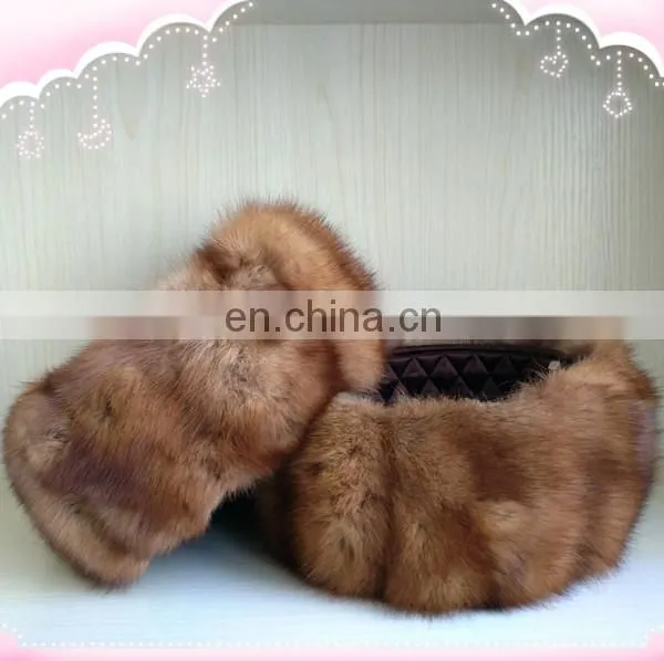 Muskrat Fur Hat With Plane Top for Winter Wear
