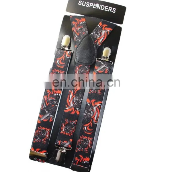 Cool Heat Transfer Skull Printing Suspender Fresh Color Braces for Halloween Holiday photo-4