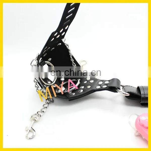 Faux Leather Chastity Belt With Vibrating Dildo & Butt Plug, Vibrating Panties photo-5