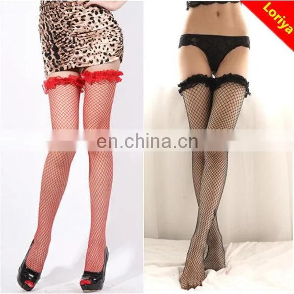 Fitness Top Sell White Dots Lace Top Sexy Warm Girl Sock