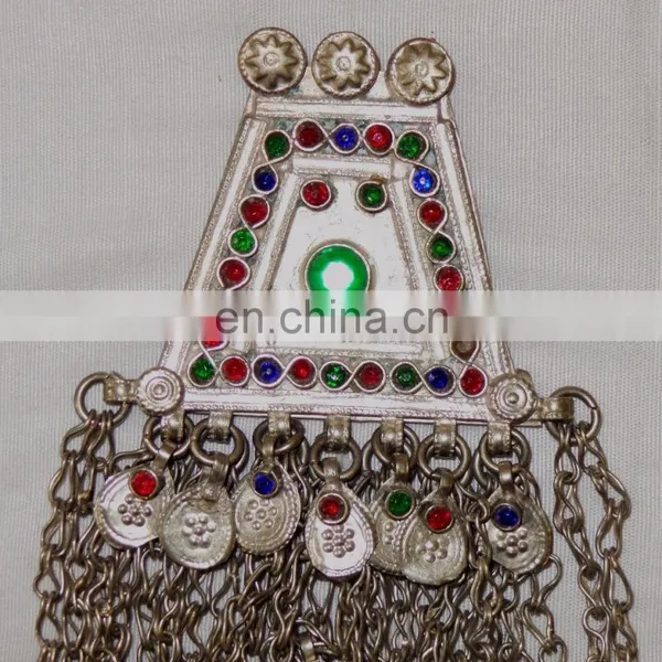 Afghani Silver Plated Necklace-Tribal Handmade Vintage Pendant photo-4