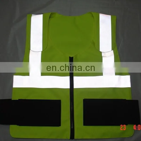 Hi Vis Safety Reflecting High Visibility Vest Fluo-yellow Reflective Vest Police Reflective Safety Vest EN20471 photo-5