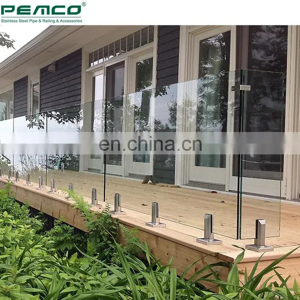 New Design Ss Glass Fencing Railing Exterior Tempered Swimming Pool Black Glass Spigot Railing photo-5