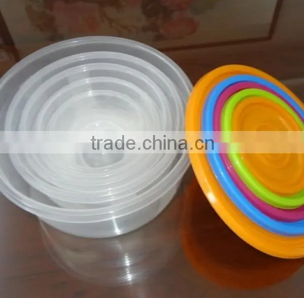Popular 5 Pcs Set Round Plastic Food Storage Container / Plastic Food Storage Box photo-2