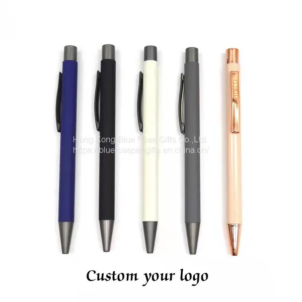 New Design High Quality Gift Metal Ball Pen OEM Logo Luxury Ballpoint Pen Office School Stationery Supplies