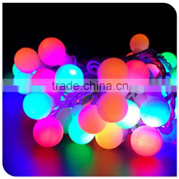 50 led multicolor christmas light with frosted ball decaration white wire tree light factory wholesale
