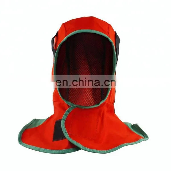 Blue 100% Flame Retardant Cotton Welding Hood Neck Head Protective Work Safety Welding Hat photo-2
