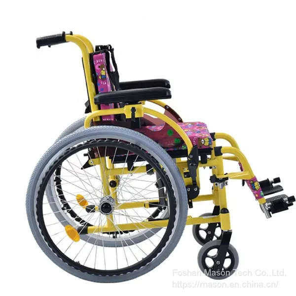 Lightweight Aluminum Children Wheelchair Folding Cerebral Palsy Kid Wheel Chair photo-3