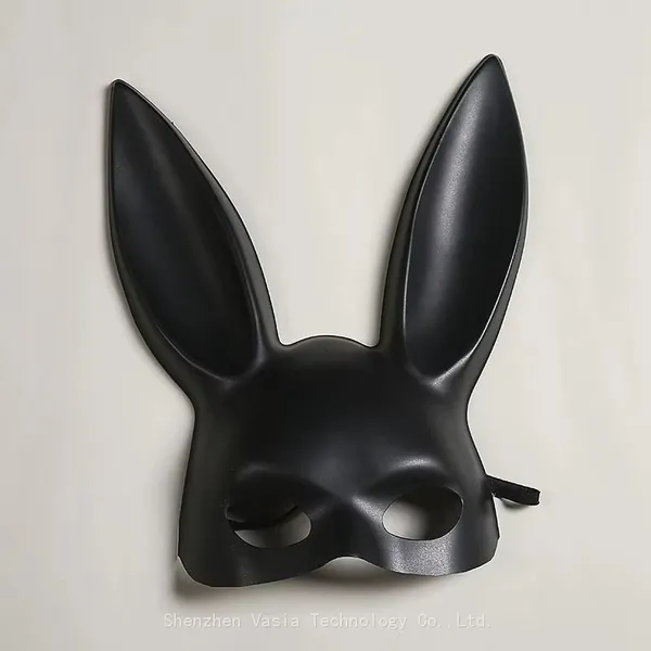New Sexy Half Face Masks - Black White Bunny Ears for Nightclub Masquerade photo-4