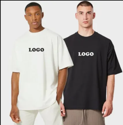Wholesale Custom Tops Heavyweight 100% Cotton Streetwear Printing Drop Shoulder Men Oversize Clothing Plain Blank T Shirt T-Shirt