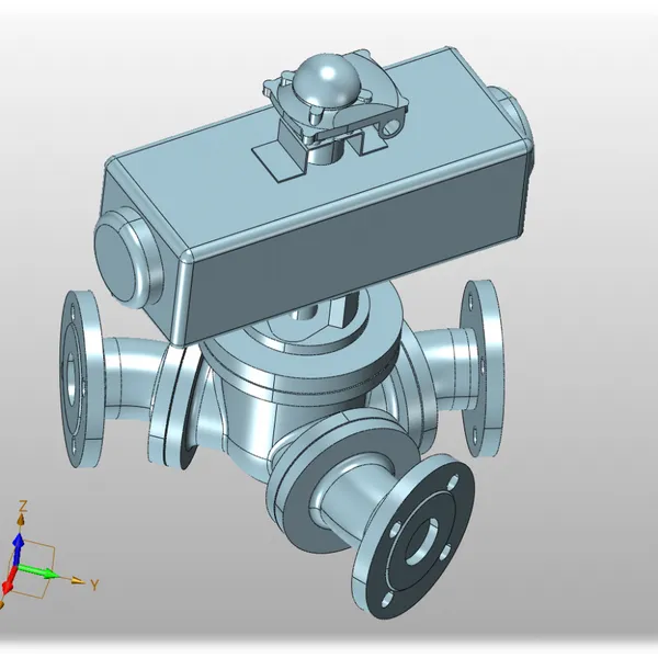 Food-Grade Pneumatic Y-Type Three-Way Ball Valve for Dairy Processing Lines