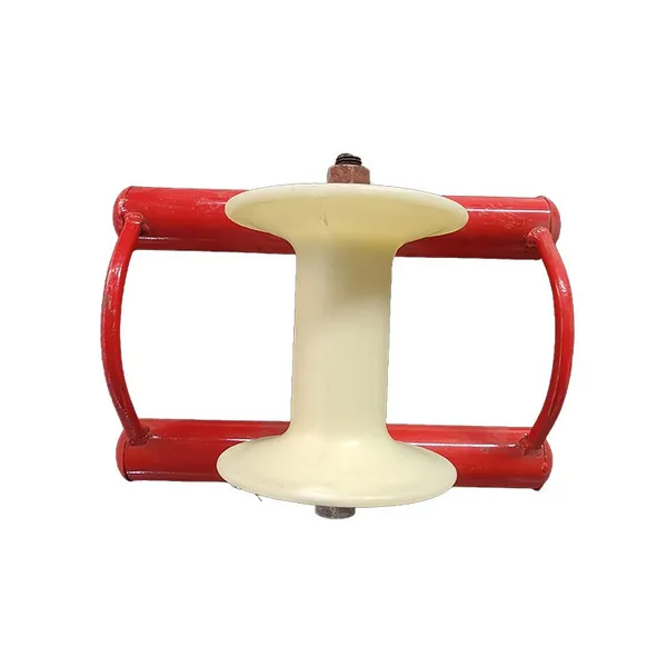 Cable Laying Dedicated Straight-Running Pulley | Dual Wheels Free Rotation | 5mm Thickened Red Steel Bracket | Firm Welded Construction photo-3