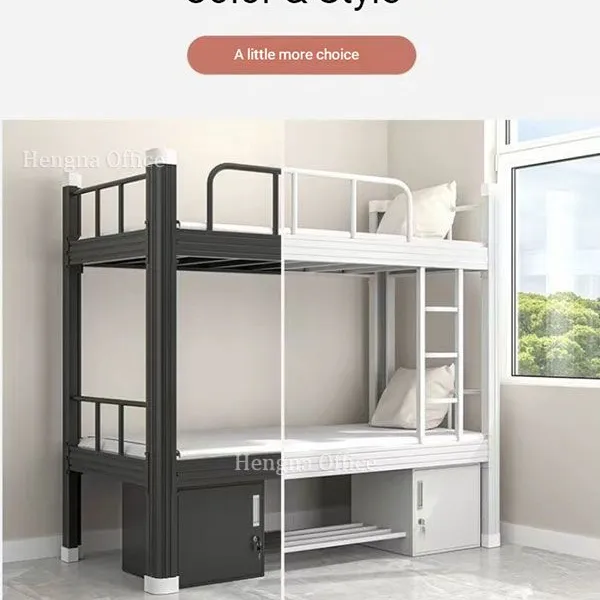 Twin Over Twin Metal Bunk Bed HG-BB312 With 300mm Safety Guardrail | Screwless Steel Frame for Kids and Adults|Dormitory Furniture photo-3