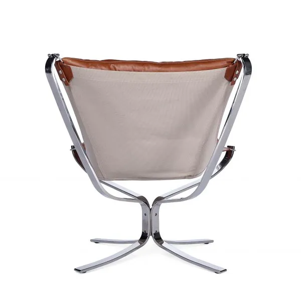 Seagull Chair Low Back Version Vatne Design Leather Swivel Chair With Polished Chrome Frame photo-5