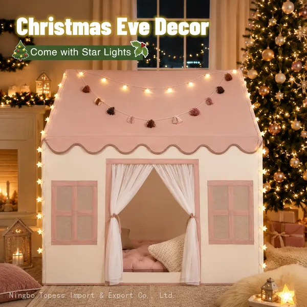 Kids Play Tent Indoor: With Mat, Tassel Garland - Girl Tent Indoor Playhouse for Kids Toys for Boy Girl Birthday Gift photo-5