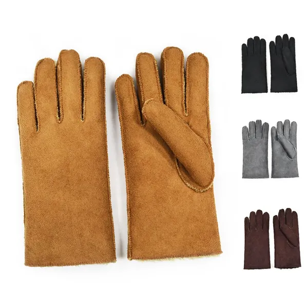 Shearling Full Finger Gloves Windproof Cold Climate Driving Daily Warm Hand Wear