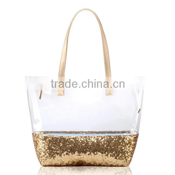 Ladies Transparent Handbag/pvc Tote Bag/pvc Waterproof Bag Quality Choice