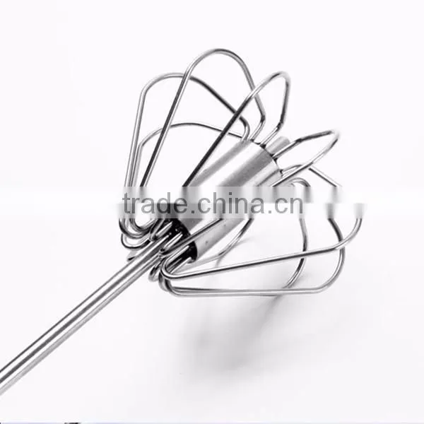 Stainless Steel Wire Manual Whisk Rotary Egg Beater Hand Push Egg Mixer Kitchen Gadgets Cooking Tools photo-4