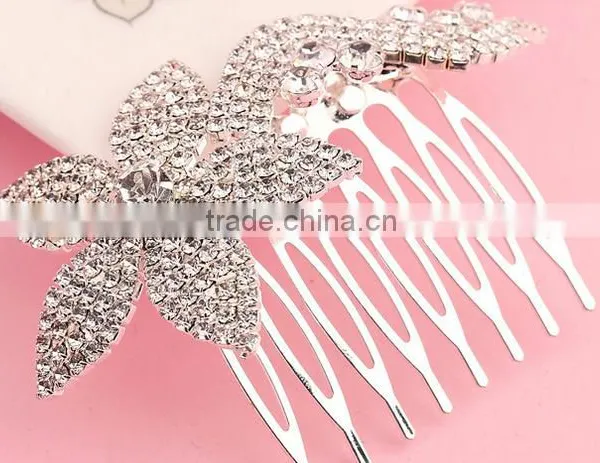 Fancy Bridal Head Piece Rhinestone Hair Comb High-end Hair Accessories photo-3
