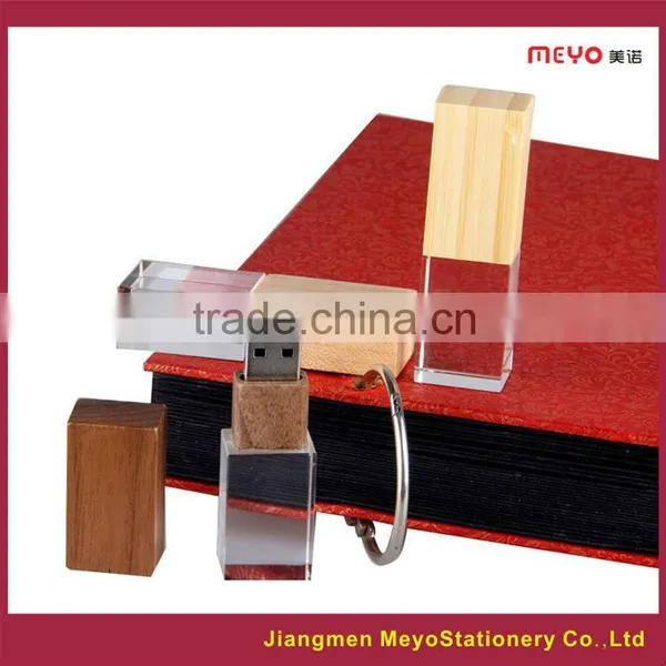 2015 Crystal 3D Laser Engraving Wooden USB Flash Drive photo-3