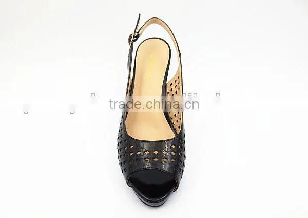 Latest New High Class Middle Heel Slingback Sandals With Net photo-3