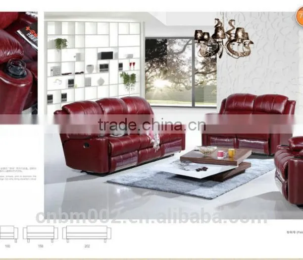 2014 New Red Electric Manual Recliner Chair 1+2+3 Set Top Grade Leather
