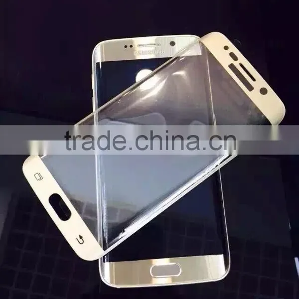 2015 Hot Selling High Quality Factory Prices Colorful Curved Full Screen Tempered Glass Screen Protector for Samsung S6 Edge photo-3