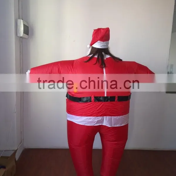 DJ-CO-120 Adult Chub Santa Inflatable Blow Up Color Full Body Christmas Costume Jumpsuit photo-2