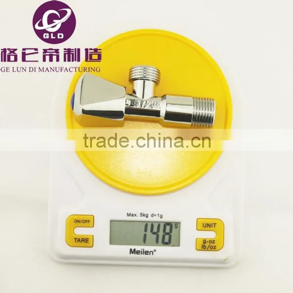 New Modern Wall Mounted Bathroom Triangle Valves Nickel Brushed 1/2" Stop Valve photo-2