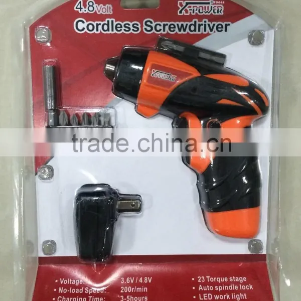 3.6Volt/4.8Volt Cordless Screwdriver With 23 Torque Setting and LED Light in Blister Packing photo-2