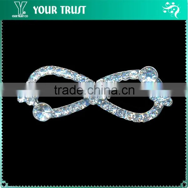 3MM Clear Cystal Garment Jewelry Rhinestone Rhodium Metal Pair Buckle photo-2