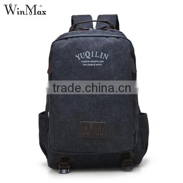 China Wholesale Vintage Canvas Backpack School Bags for Teenagers Boys Supplier's Choice photo-2