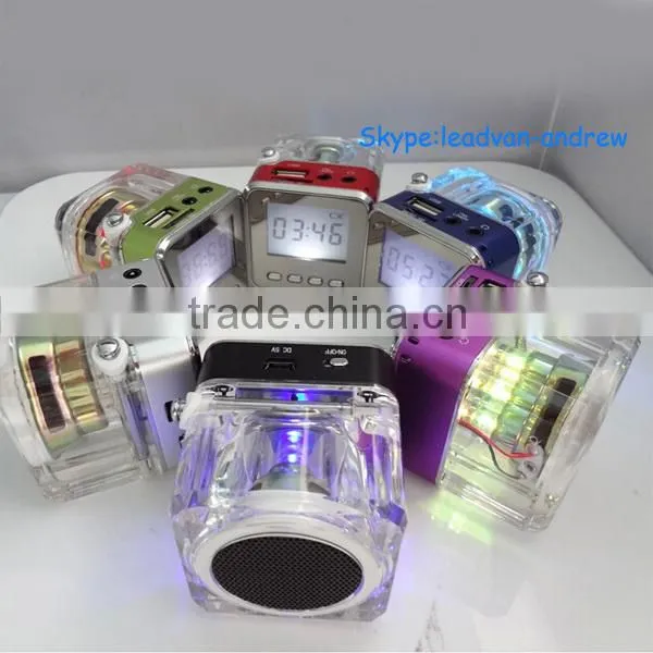 Support USB TF Music Playing Crystal Flash High Quality Portable Speaker For Bicycle photo-3