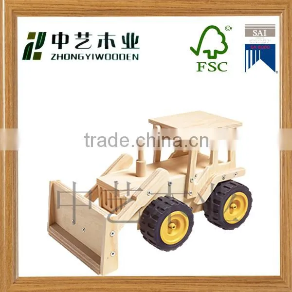 Made in China Eco-friendly Assembled Educational Pine OEM Wooden Tanker Toys photo-6