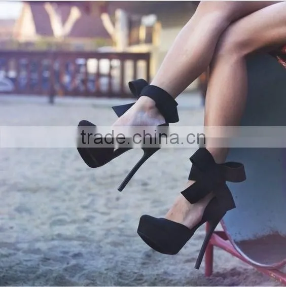 2016 Latest Design High Heel Shoe With Thin Heels Fashion High Heel Shoes Bow Lace Shoes for Women photo-6