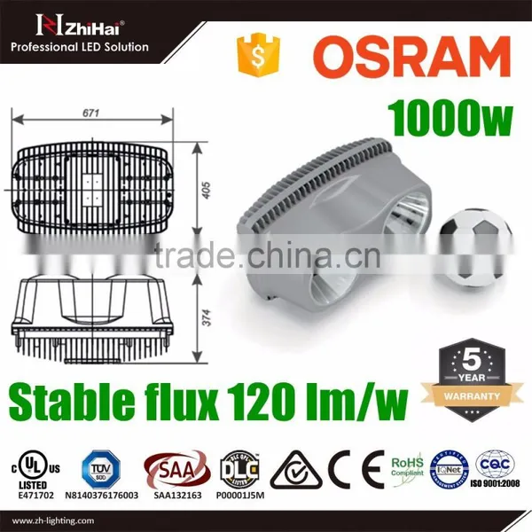 120000 lm Lumileds Chip UL TUV SAA DLC Rohs Approved 1000 Watt LED Flood Light photo-4