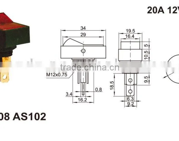 2pin Mini Rocker Switch,AC Rocker Switch With Automatic Sensor Light,12v Rocker Switches With Light photo-6