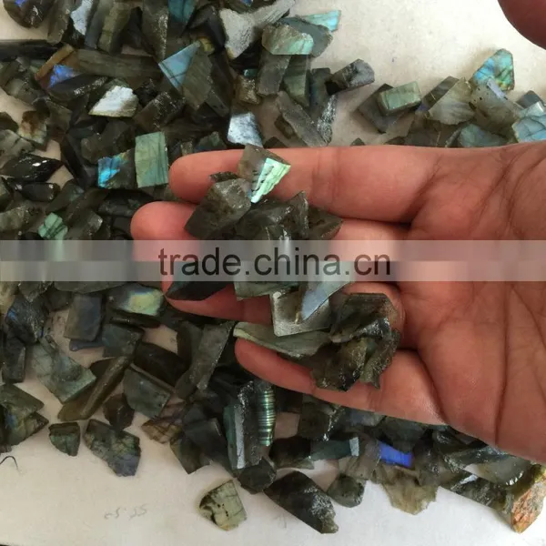 Natural Flashy Labradorite Raw Rough Sawed Slice Lot Loose Semi Precious Gemstones photo-2