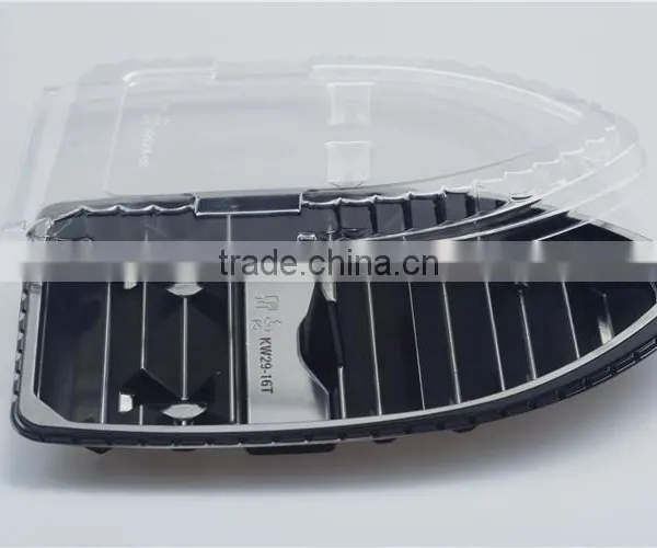 SM1-7101Black PS Boat Model Plastic Disposable Sushi Tray With Lid photo-2