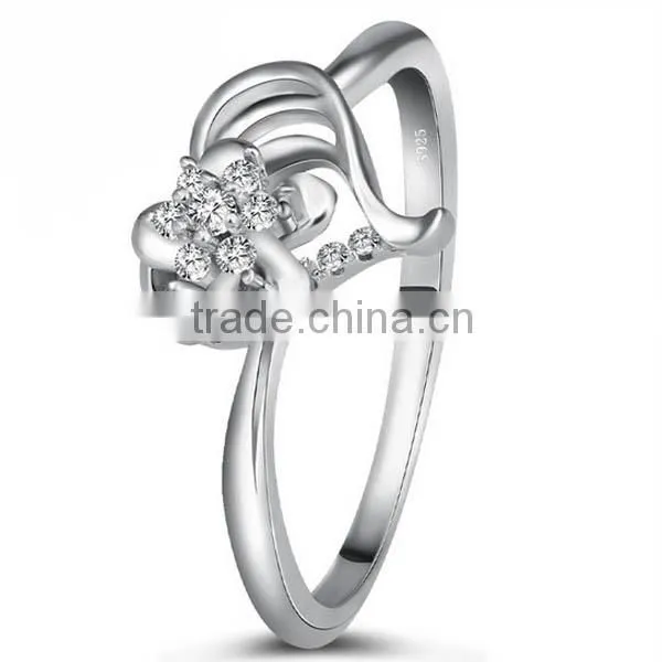 Luxury Jewelry Flower Design and Hollow Heart Design 925 Sterling Silver Rings photo-2