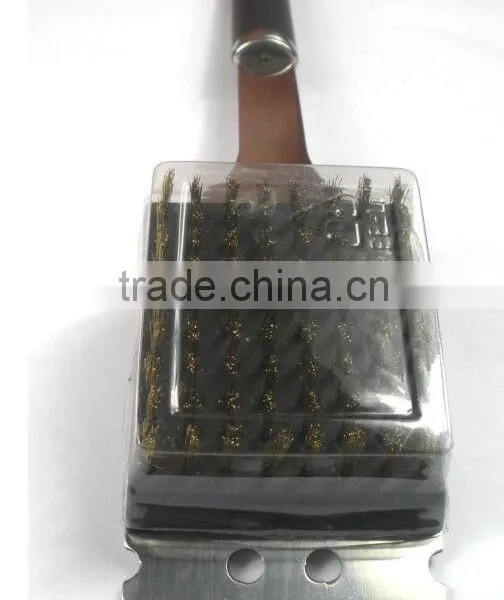 RUBBER GRIP STAINLESS STEEL METAL BBQ GRILL BRUSH photo-5