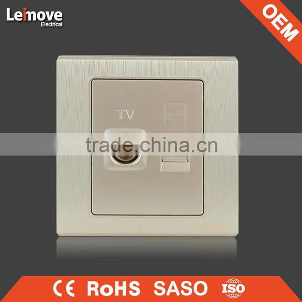 Woven Gold Finish Three Gang One/two Way Arbitrary Point Wall Switch photo-3