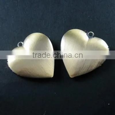 29mm Vintage Style Antique Bronze Brass Plain Blank Heart Photo Locket Pendant Charm DIY Supplies 1131017 photo-2