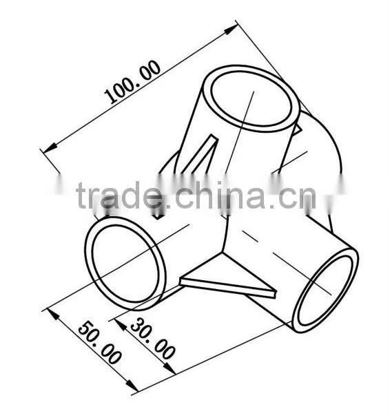JY-A003|Plastic Connectors for Lean Pipe|Durable Plastic Joint for Pipe Rack|Industrial Plastic Joint photo-2