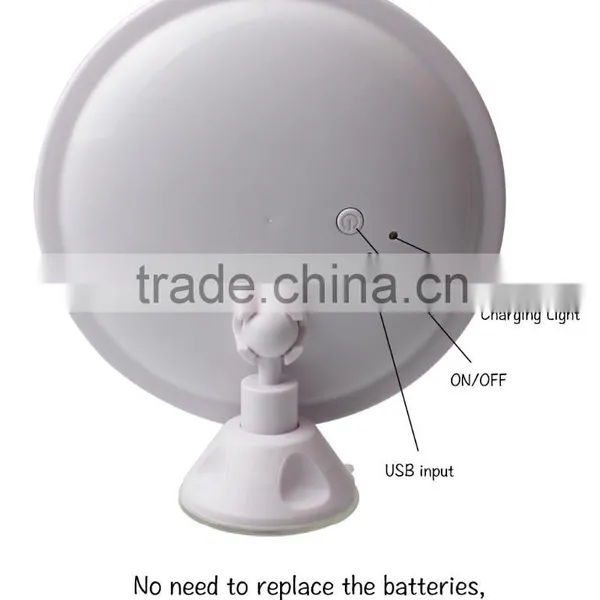 Rechargeable Bathroom Vanity Mirror,Shower and Bathroom Mirror With Rechargeable Lithium Battery,Lighted Makeup Mirror photo-4