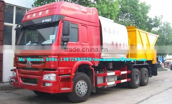 Howo 6x4 Asphalt Gravel Chip Sealer,asphalt Synchronous Chip Sealer 8000L Bitumen and 120000L Stone photo-3