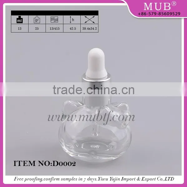 15ml Unique Shape Clear Glass Dropper Bottle With Pipette for e Liquid / Empty Essential Oil Container photo-6
