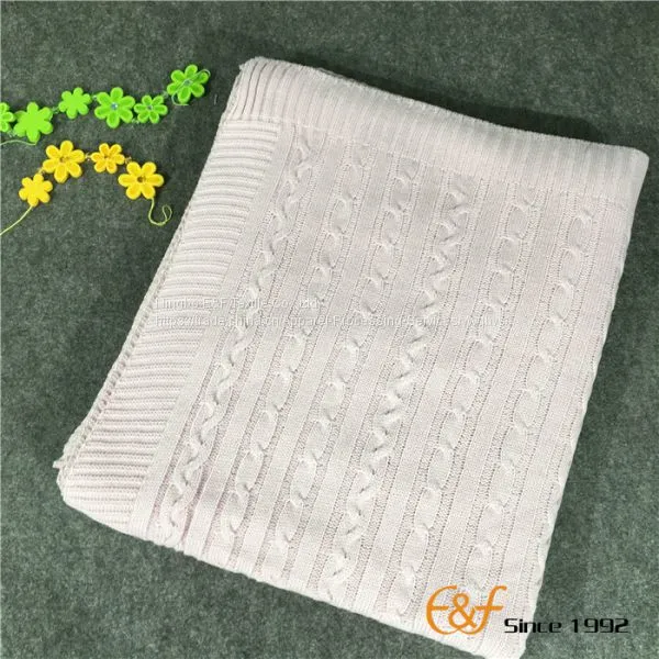Classic Cable Acrylic Knitted Throw Blanket photo-5