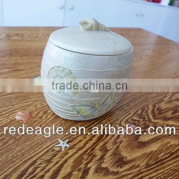 EAC0004 Fashion Polyresin Mason Jars With Seashell photo-2